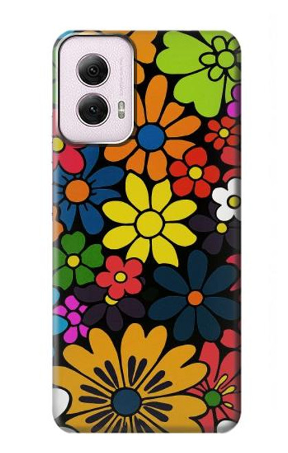 S4043 Colorful Flowers Cartoon Hülle Schutzhülle Taschen für Motorola Moto G Power 5G (2024)