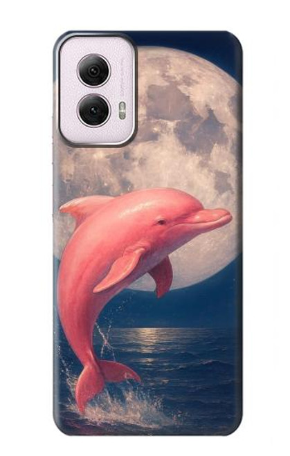 S4045 Dolphin Moon Night Hülle Schutzhülle Taschen für Motorola Moto G Power 5G (2024)