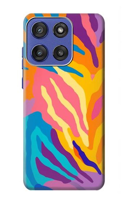 S4037 Colorful Zebra Pattern Hülle Schutzhülle Taschen für Motorola Moto G Stylus 5G (2025), Edge 60 Stylus