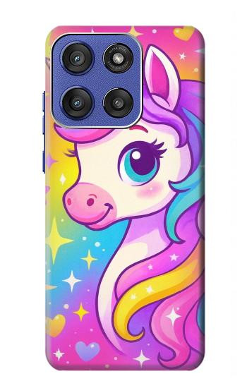 S4057 Cute Unicorn Cartoon Hülle Schutzhülle Taschen für Motorola Moto G Stylus 5G (2025,2026), Edge 60 Stylus
