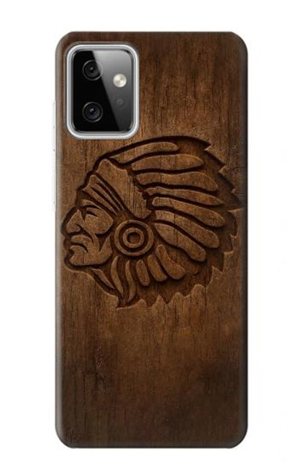 S4035 Native American Wood Carving Hülle Schutzhülle Taschen für Motorola Moto G Power (2023) 5G
