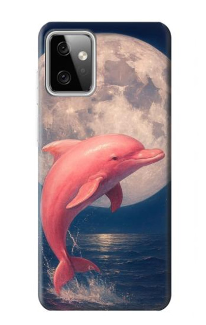 S4045 Dolphin Moon Night Hülle Schutzhülle Taschen für Motorola Moto G Power (2023) 5G