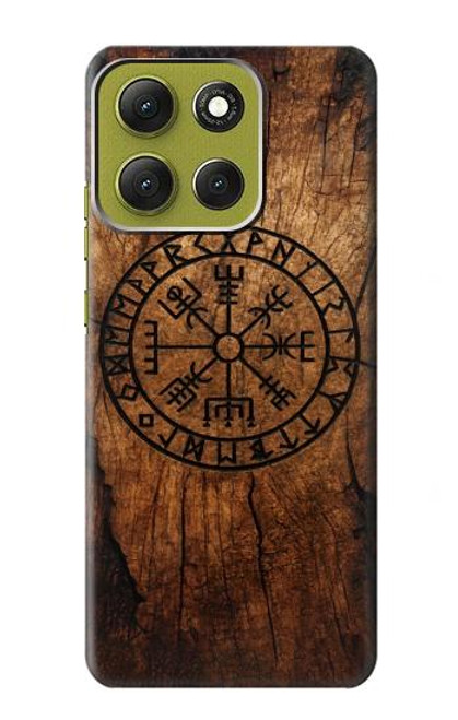 S4036 Viking Vegvisir Compass Wood Hülle Schutzhülle Taschen für Motorola Moto G86