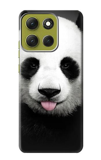 S4049 Cute Panda Stick Out Tongue Hülle Schutzhülle Taschen für Motorola Moto G86