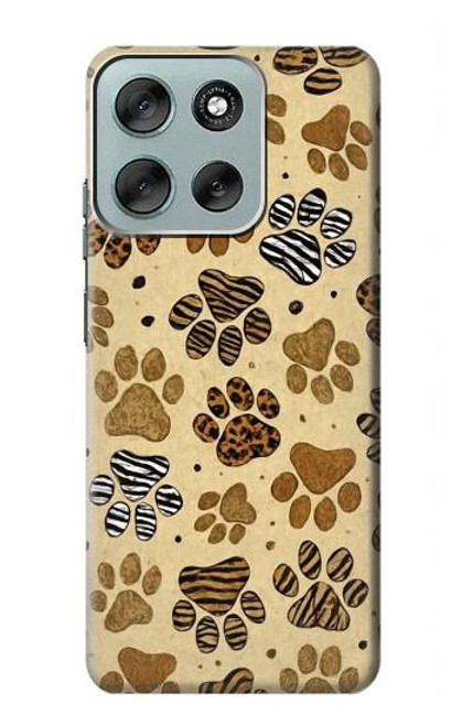 S4032 Wild Animal Paw Foot Print Hülle Schutzhülle Taschen für Motorola Moto G56