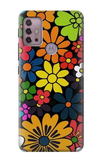 S4043 Colorful Flowers Cartoon Hülle Schutzhülle Taschen für Motorola Moto G30, G20, G10