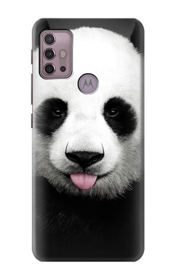 S4049 Cute Panda Stick Out Tongue Hülle Schutzhülle Taschen für Motorola Moto G30, G20, G10