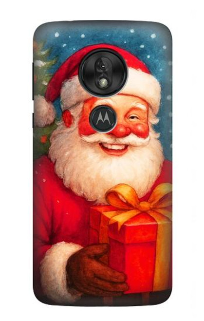 S4046 Happy Santa Hülle Schutzhülle Taschen für Motorola Moto G7 Power