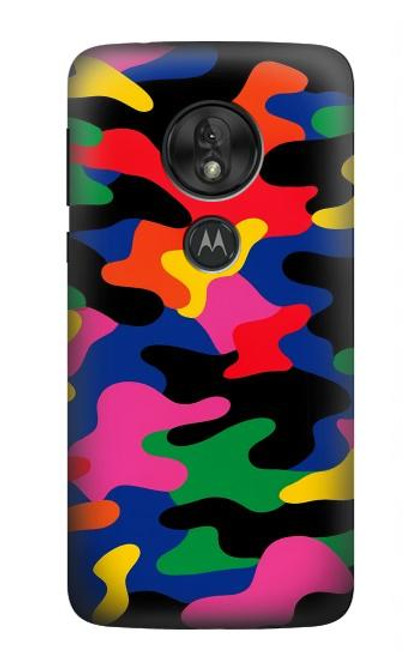 S4072 Colorful Camouflage Hülle Schutzhülle Taschen für Motorola Moto G7 Power