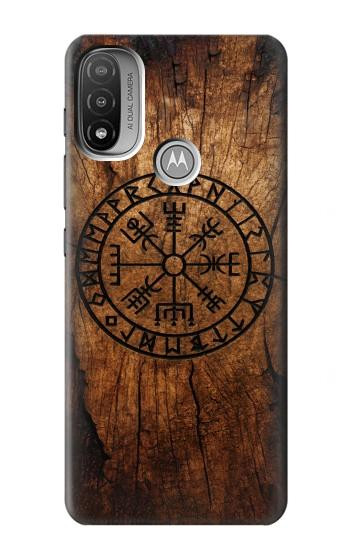 S4036 Viking Vegvisir Compass Wood Hülle Schutzhülle Taschen für Motorola Moto E20,E30,E40