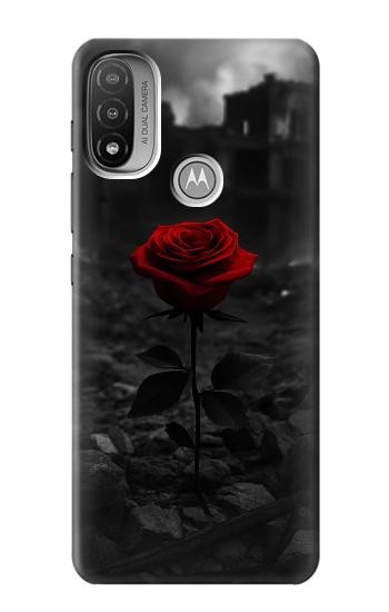S4048 Red Rose Ruins Hülle Schutzhülle Taschen für Motorola Moto E20,E30,E40