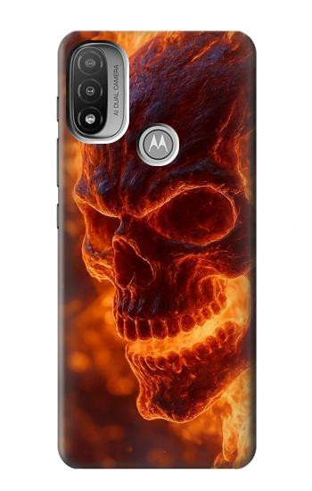 S4062 Fire Skull Hülle Schutzhülle Taschen für Motorola Moto E20,E30,E40