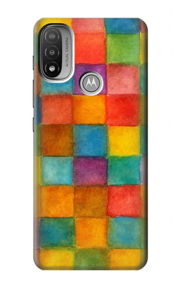 S4077 Water Color Painting Colorful Check Pattern Hülle Schutzhülle Taschen für Motorola Moto E20,E30,E40