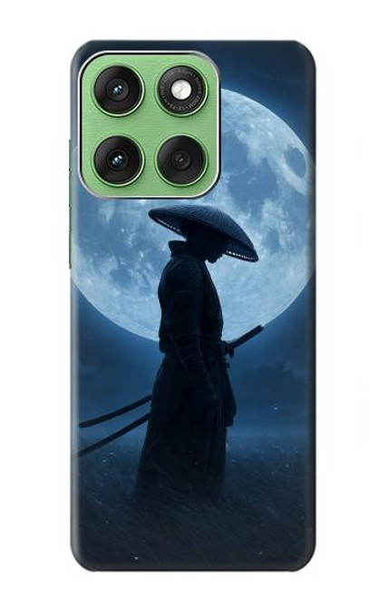 S4034 Samurai Moon Night Hülle Schutzhülle Taschen für Motorola Edge 60