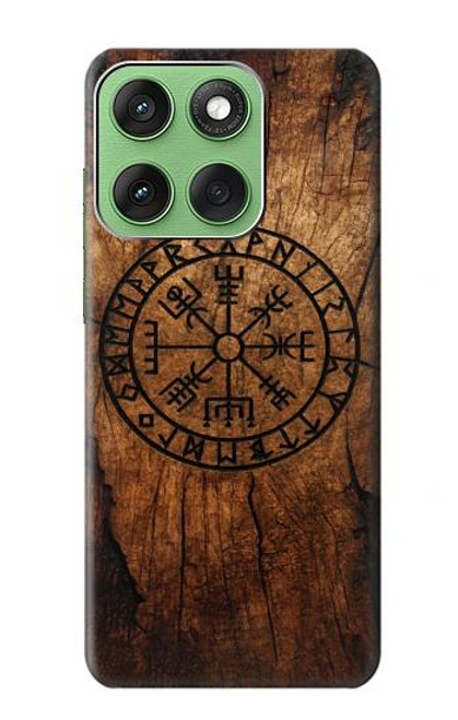 S4036 Viking Vegvisir Compass Wood Hülle Schutzhülle Taschen für Motorola Edge 60