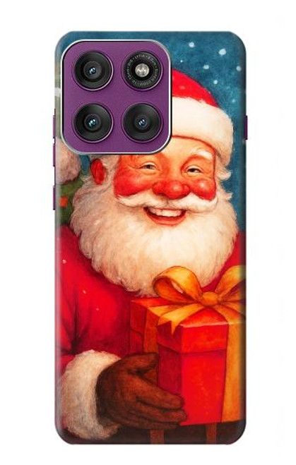 S4046 Happy Santa Hülle Schutzhülle Taschen für Motorola Edge 60 Pro
