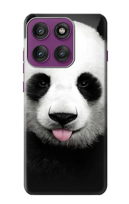S4049 Cute Panda Stick Out Tongue Hülle Schutzhülle Taschen für Motorola Edge 60 Pro