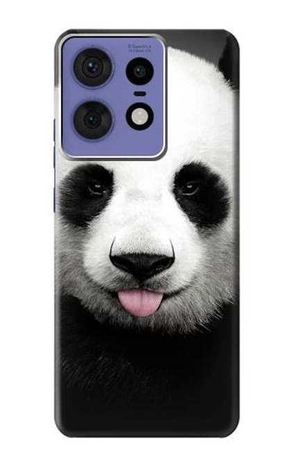S4049 Cute Panda Stick Out Tongue Hülle Schutzhülle Taschen für Motorola Edge 50 Pro