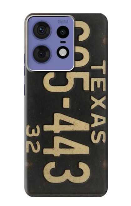 S4061 Vintage Texas Car License Plate Hülle Schutzhülle Taschen für Motorola Edge 50 Pro