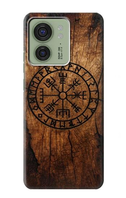 S4036 Viking Vegvisir Compass Wood Hülle Schutzhülle Taschen für Motorola Edge (2023), Edge 40