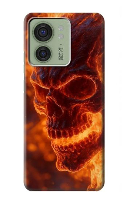 S4062 Fire Skull Hülle Schutzhülle Taschen für Motorola Edge (2023), Edge 40