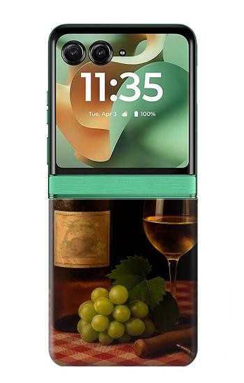 S4041 Old Vines Wine Hülle Schutzhülle Taschen für Motorola Razr 70+,60+, Razr+ (2026, 2025, 2024)