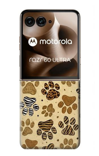 S4032 Wild Animal Paw Foot Print Hülle Schutzhülle Taschen für Motorola Razr 70 Ultra, 60 Ultra, 50 Ultra, Ultra 2026, Ultra 2025
