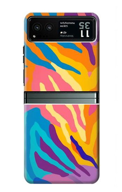 S4037 Colorful Zebra Pattern Hülle Schutzhülle Taschen für Motorola Razr 40