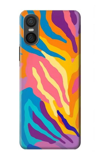 S4037 Colorful Zebra Pattern Hülle Schutzhülle Taschen für Sony Xperia 10 VI