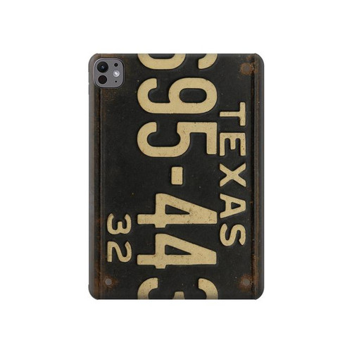 S4061 Vintage Texas Car License Plate Hülle Schutzhülle Taschen für iPad Pro 11 (2024)