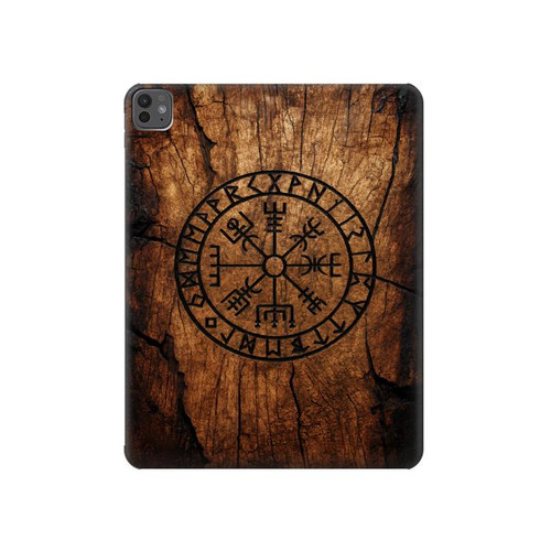 S4036 Viking Vegvisir Compass Wood Hülle Schutzhülle Taschen für iPad Pro 13 (2024,2025), Air 13 2026
