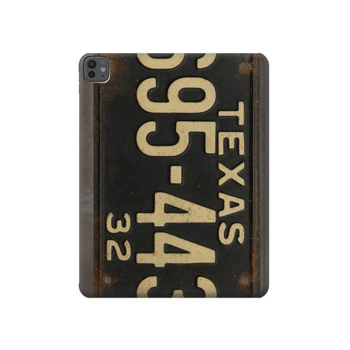 S4061 Vintage Texas Car License Plate Hülle Schutzhülle Taschen für iPad Pro 13 (2024,2025), Air 13 2026