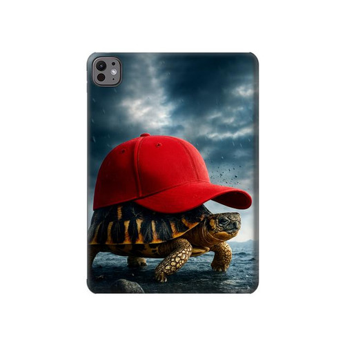 S4056 Madagascar Turtle Red Cap Hülle Schutzhülle Taschen für iPad Air (2022, 2020), Air 11 (2024,2025), Pro 11 (2022)