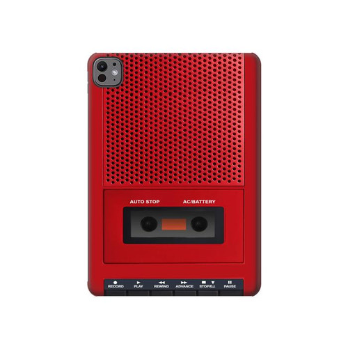 S4073 Vintage Red Cassette Player Graphic Hülle Schutzhülle Taschen für iPad Air (2022, 2020), Air 11 (2024,2025), Pro 11 (2022)