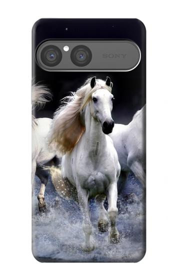 S0246 White Horse Hülle Schutzhülle Taschen für Sony Xperia 10 VII