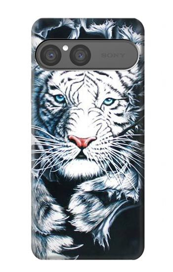 S0265 White Tiger Hülle Schutzhülle Taschen für Sony Xperia 10 VII