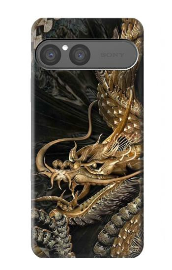 S0426 Gold Dragon Hülle Schutzhülle Taschen für Sony Xperia 10 VII