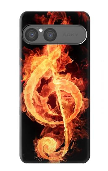 S0493 Music Note Burn Hülle Schutzhülle Taschen für Sony Xperia 10 VII