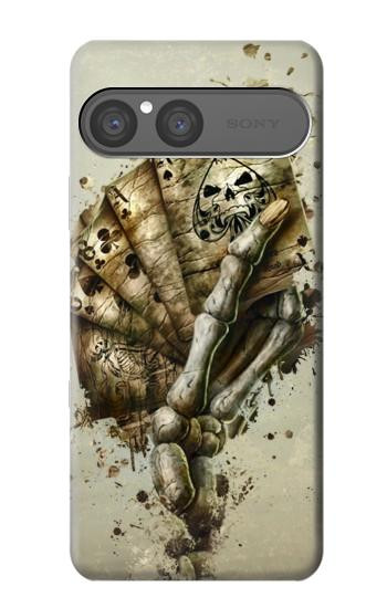 S0550 Skull Card Poker Hülle Schutzhülle Taschen für Sony Xperia 10 VII