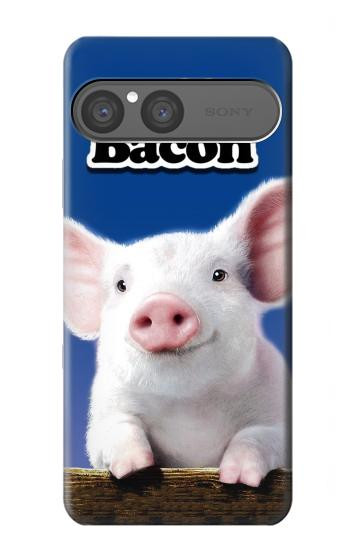S0608 I Love Bacon Cute Baby Pig Hülle Schutzhülle Taschen für Sony Xperia 10 VII