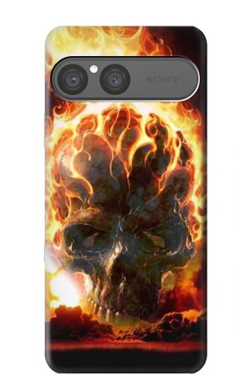 S0863 Hell Fire Skull Hülle Schutzhülle Taschen für Sony Xperia 10 VII