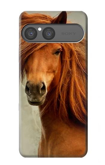 S1595 Beautiful Brown Horse Hülle Schutzhülle Taschen für Sony Xperia 10 VII