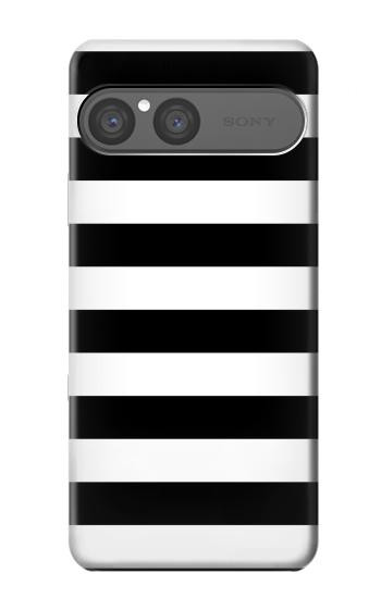 S1596 Black and White Striped Hülle Schutzhülle Taschen für Sony Xperia 10 VII
