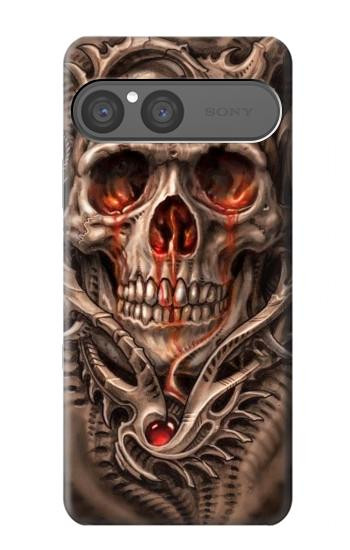 S1675 Skull Blood Tattoo Hülle Schutzhülle Taschen für Sony Xperia 10 VII