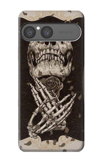 S1676 Skull Rose Hülle Schutzhülle Taschen für Sony Xperia 10 VII, 10 VIII