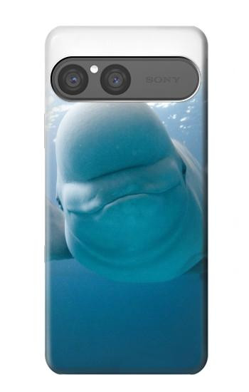 S1801 Beluga Whale Smile Whale Hülle Schutzhülle Taschen für Sony Xperia 10 VII