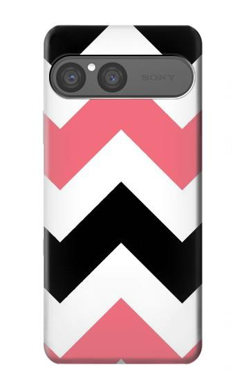 S1849 Pink Black Chevron Zigzag Hülle Schutzhülle Taschen für Sony Xperia 10 VII, 10 VIII
