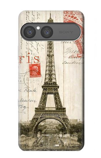 S2108 Eiffel Tower Paris Postcard Hülle Schutzhülle Taschen für Sony Xperia 10 VII, 10 VIII