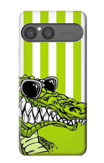 S2323 Funny Green Alligator Crocodile Hülle Schutzhülle Taschen für Sony Xperia 10 VII, 10 VIII
