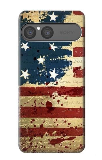 S2349 Old American Flag Hülle Schutzhülle Taschen für Sony Xperia 10 VII